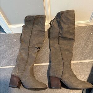 Very G Taupe Over the Knee Boots
